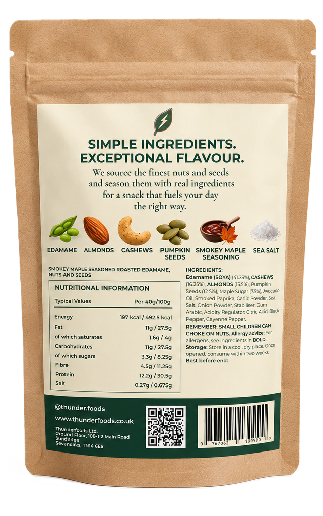 Smokey Maple & Sea Salt – High Protein Nut & Seed Mix · 40g x 6